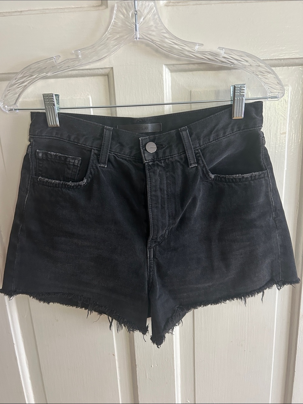 Joe’s Jeans High-Rise Black Frayed Hem Women's Denim Shorts
